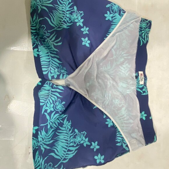 Reyn Spooner Mens Tropical Floral Swim Trunks 2XL Blue & Green Drawstring Stretc - Picture 12 of 13